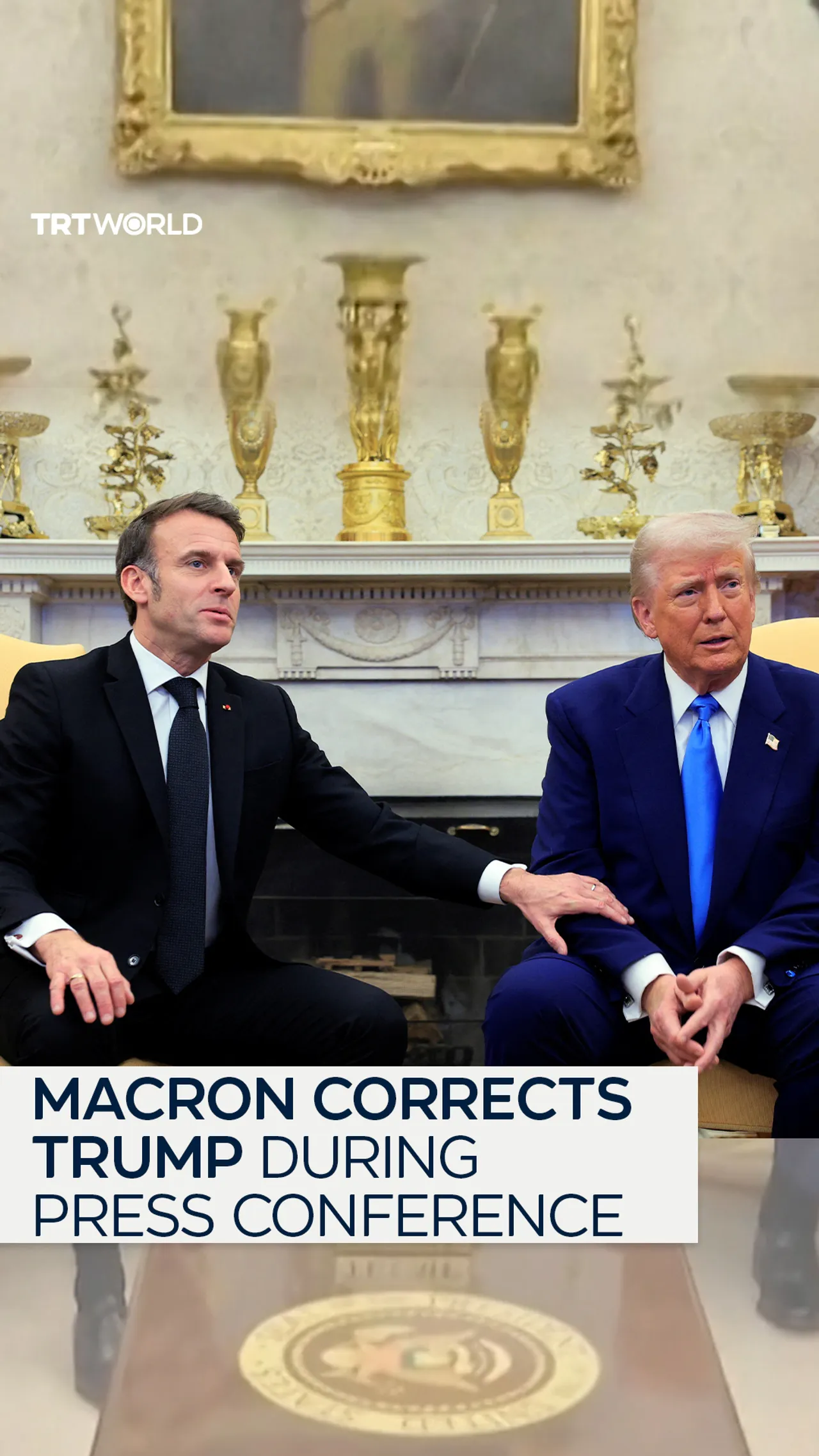 Macron corrects Trump during press conference
